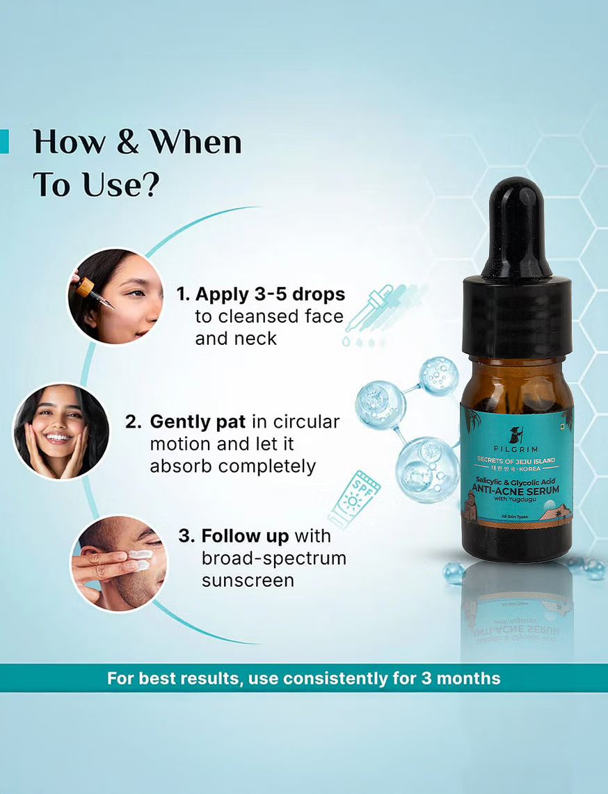 Pilgrim Anti Acne Serum With Salicylic & Glycolic Acid For Dark Spots