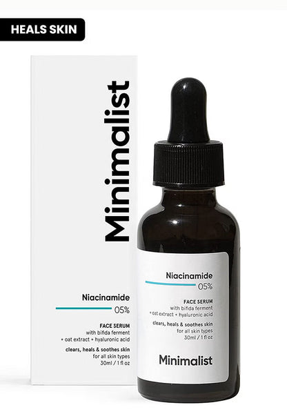 Minimalist 5% Niacinamide Face Serum For Glowing & Clear Skin With 1% Hyaluronic Acid