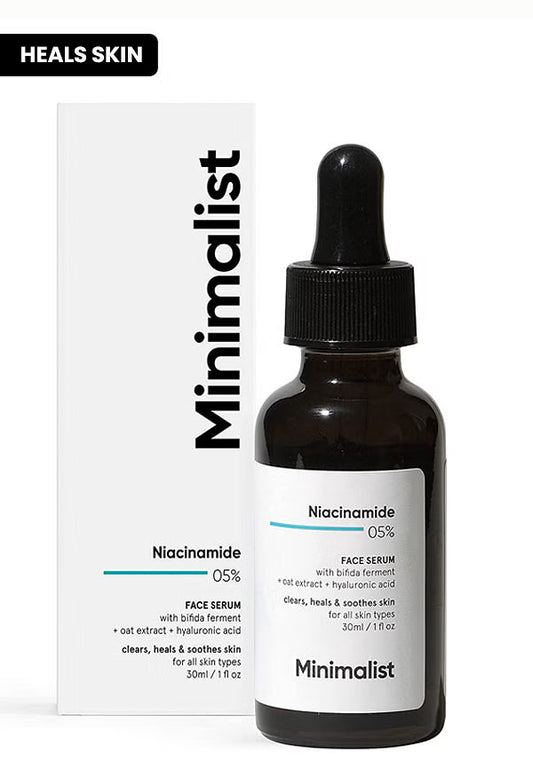 Minimalist 5% Niacinamide Face Serum For Glowing & Clear Skin With 1% Hyaluronic Acid