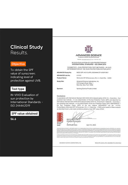 Minimalist SPF 50 PA ++++ Sunscreen With Multi-Vitamin For Reducing Photoaging